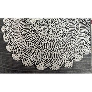 Vintage 1950 Crochet Knit Doily Pattern  SCALLOPED CORONET Tatted Hairpin 14"